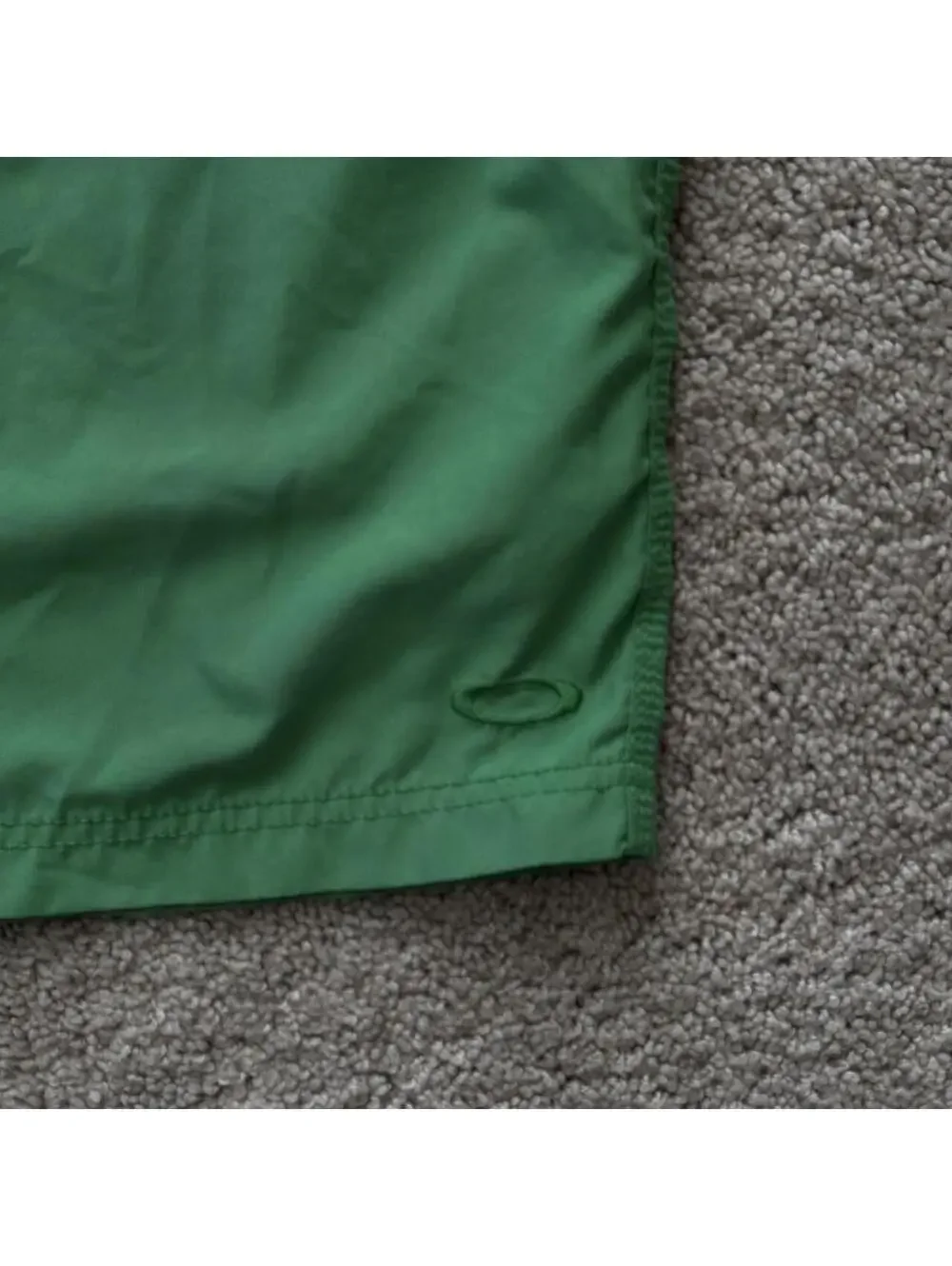 Y2k Green Oakley swim trunks with drawstring waist
